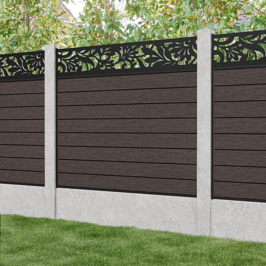 Fusion Heritage Fence Panel - Mid Brown - for existing concrete posts