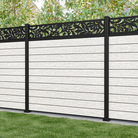 Fusion Heritage Fence Panel - Light Stone - with our aluminium posts