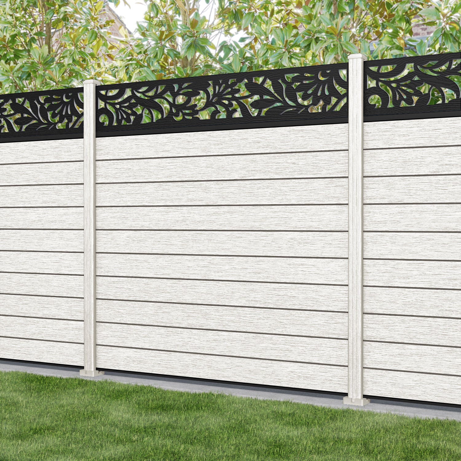 Fusion Heritage Fence Panel - Light Stone - with our composite posts