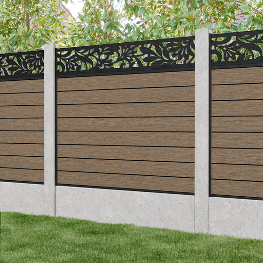 Fusion Heritage Fence Panel - Teak - for existing concrete posts