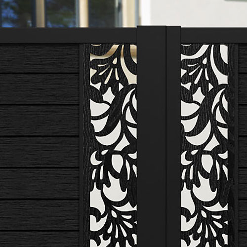 Fusion Heritage Straight Top Driveway Gate - Black - Middle & End Screen