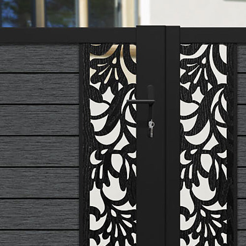 Fusion Heritage Straight Top Driveway Gate - Dark Grey - Middle & End Screen