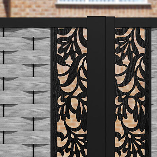 Ripple Heritage Straight Top Driveway Gate - Light Grey - Middle Screen