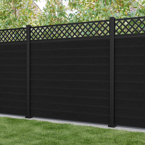 Classic Hive Fence Panel - Black - with our aluminium posts