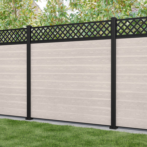 Classic Hive Fence Panel - Mid Stone - with our aluminium posts