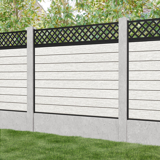 Fusion Hive Fence Panel - Light Stone - for existing concrete posts
