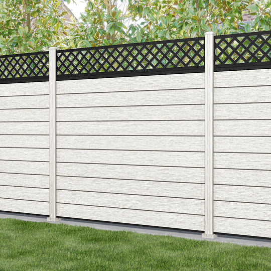 Fusion Hive Fence Panel - Light Stone - with our composite posts