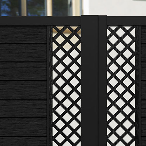 Fusion Hive Straight Top Driveway Gate - Black - Middle & End Screen