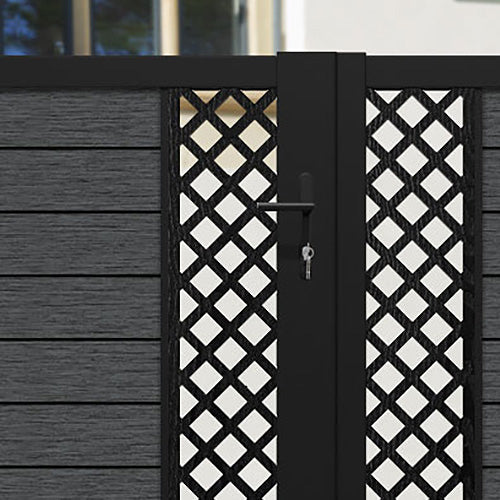 Fusion Hive Straight Top Driveway Gate - Dark Grey - Middle & End Screen