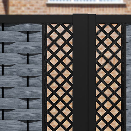 Ripple Hive Straight Top Driveway Gate - Anthracite - Middle & End Screen