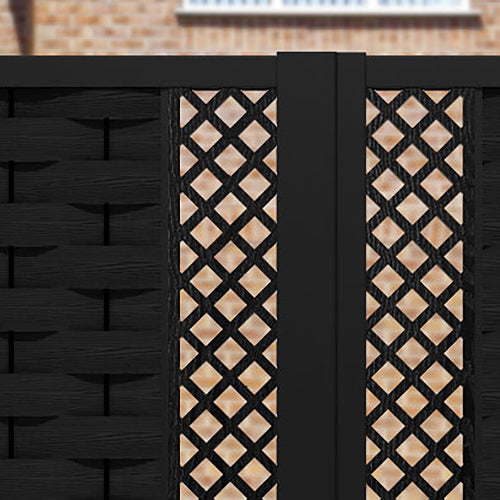 Ripple Hive Straight Top Driveway Gate - Black - Middle & End Screen