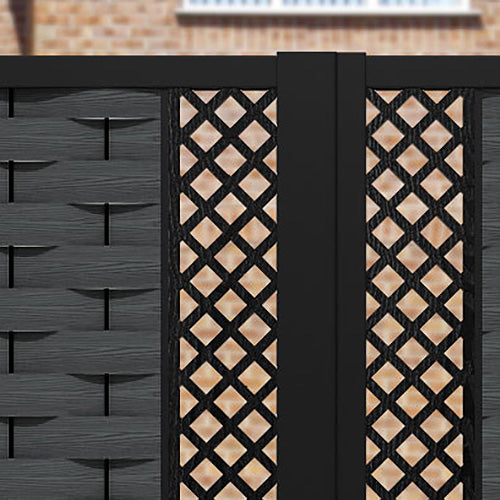 Ripple Hive Straight Top Driveway Gate - Dark Grey - Middle & End Screen