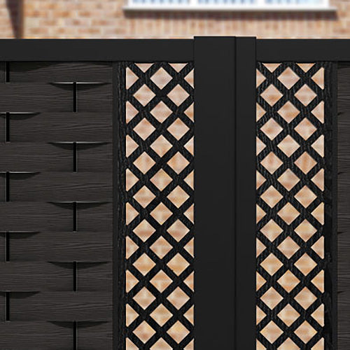 Ripple Hive Straight Top Driveway Gate - Dark Oak - Middle Screen