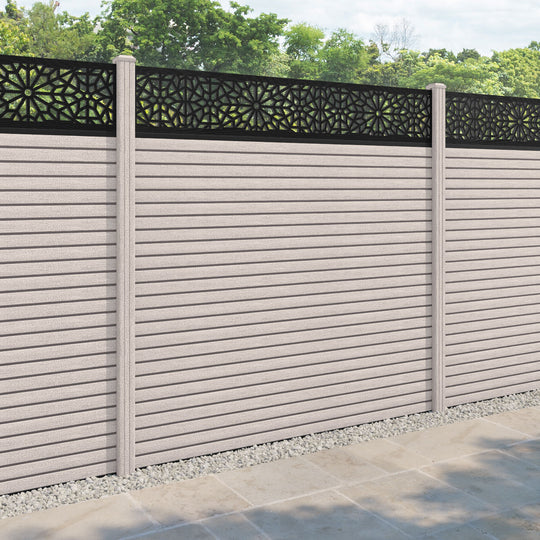 Hudson Alnara Fence Panel - Mid Stone - with our composite posts