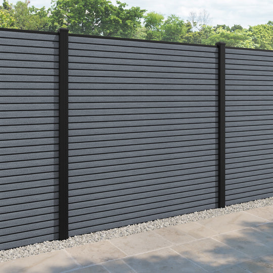 Hudson Fence Panel - Anthracite - with our aluminium posts