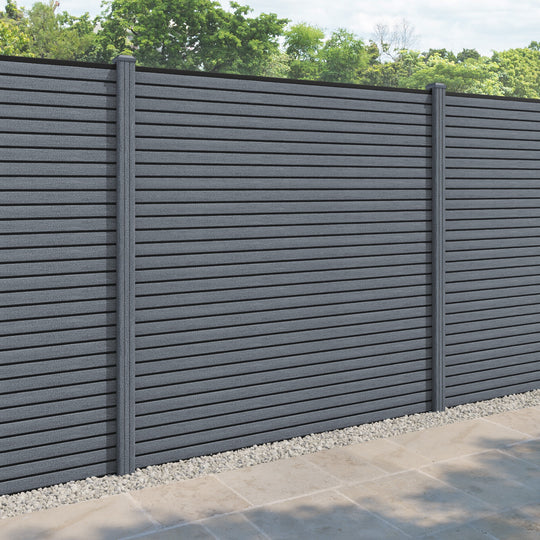 Hudson Fence Panel - Anthracite - with our composite posts