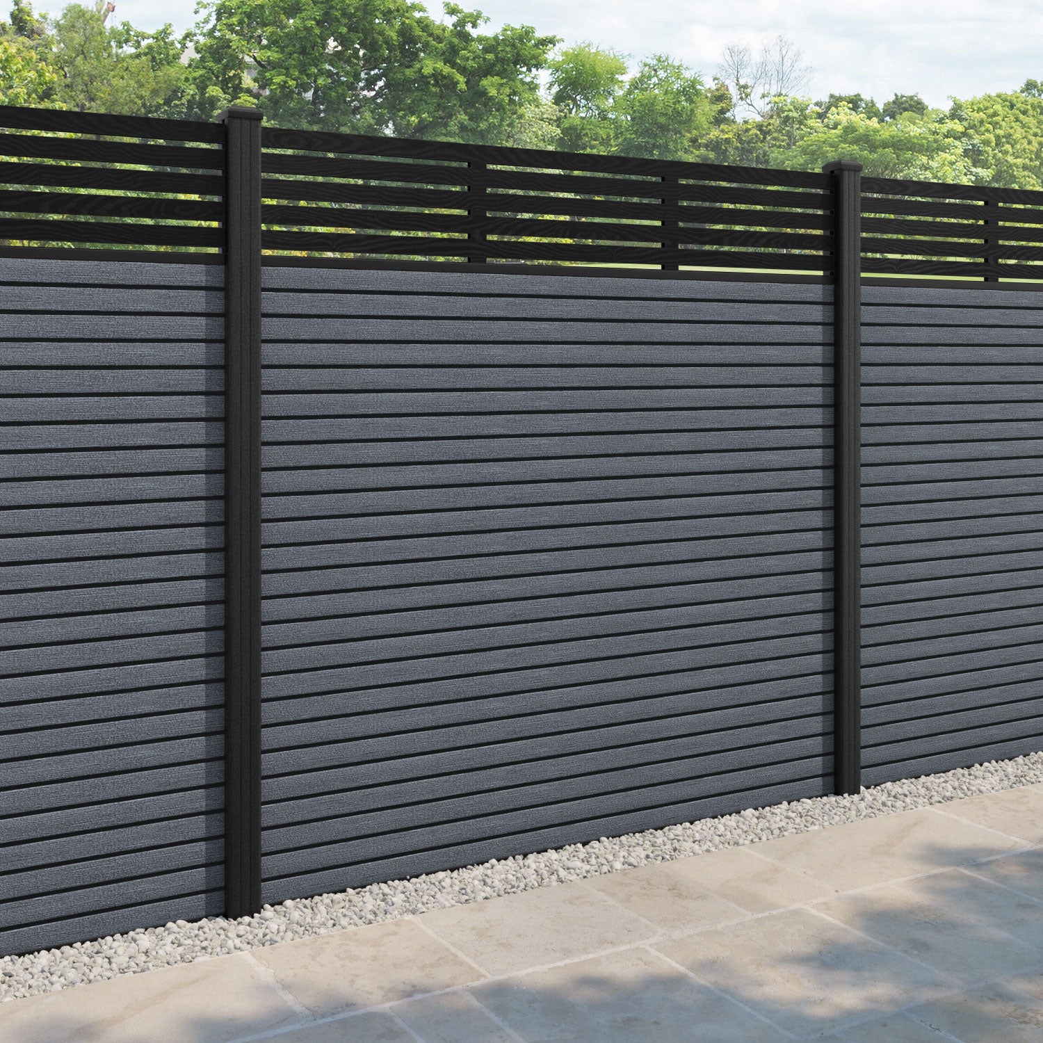 Hudson Aspen Fence Panel - Anthracite - with our composite posts
