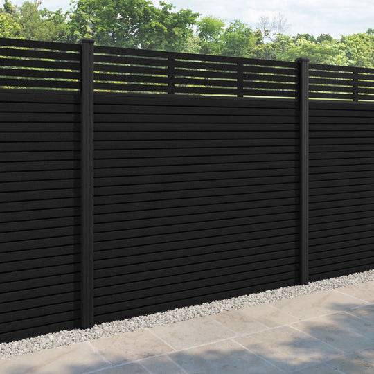 Hudson Aspen Fence Panel - Black - with our composite posts