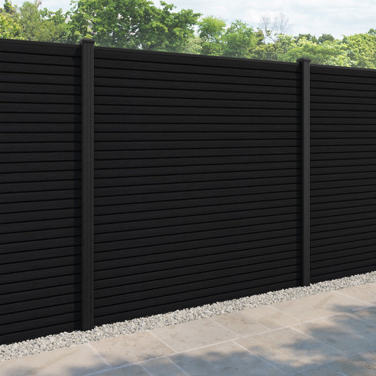 Hudson Fence Panel - Black - with our composite posts