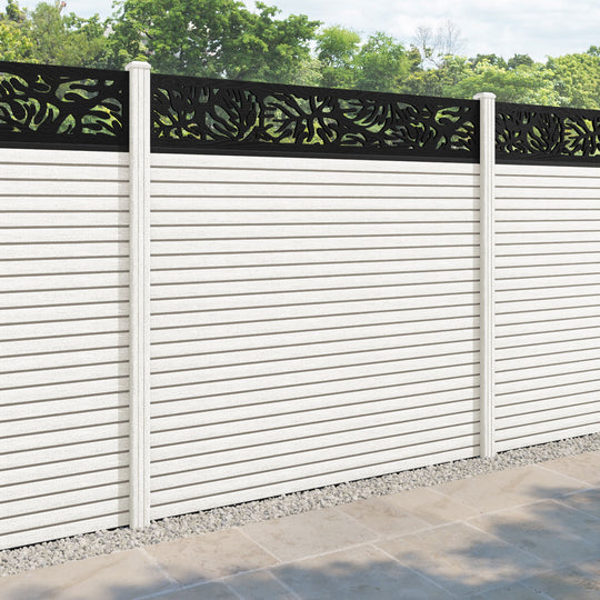 Hudson Botanic Fence Panel - Light Stone - with our composite posts