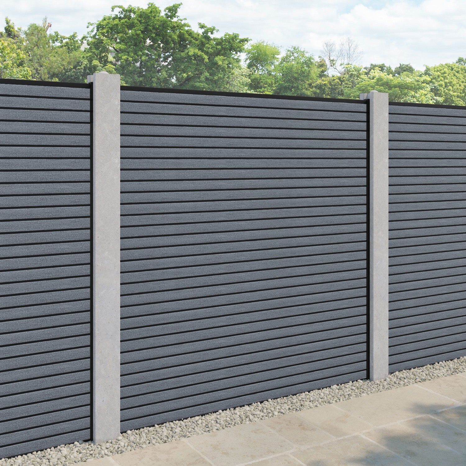 Hudson Fence Panel - Anthracite - for existing concrete posts