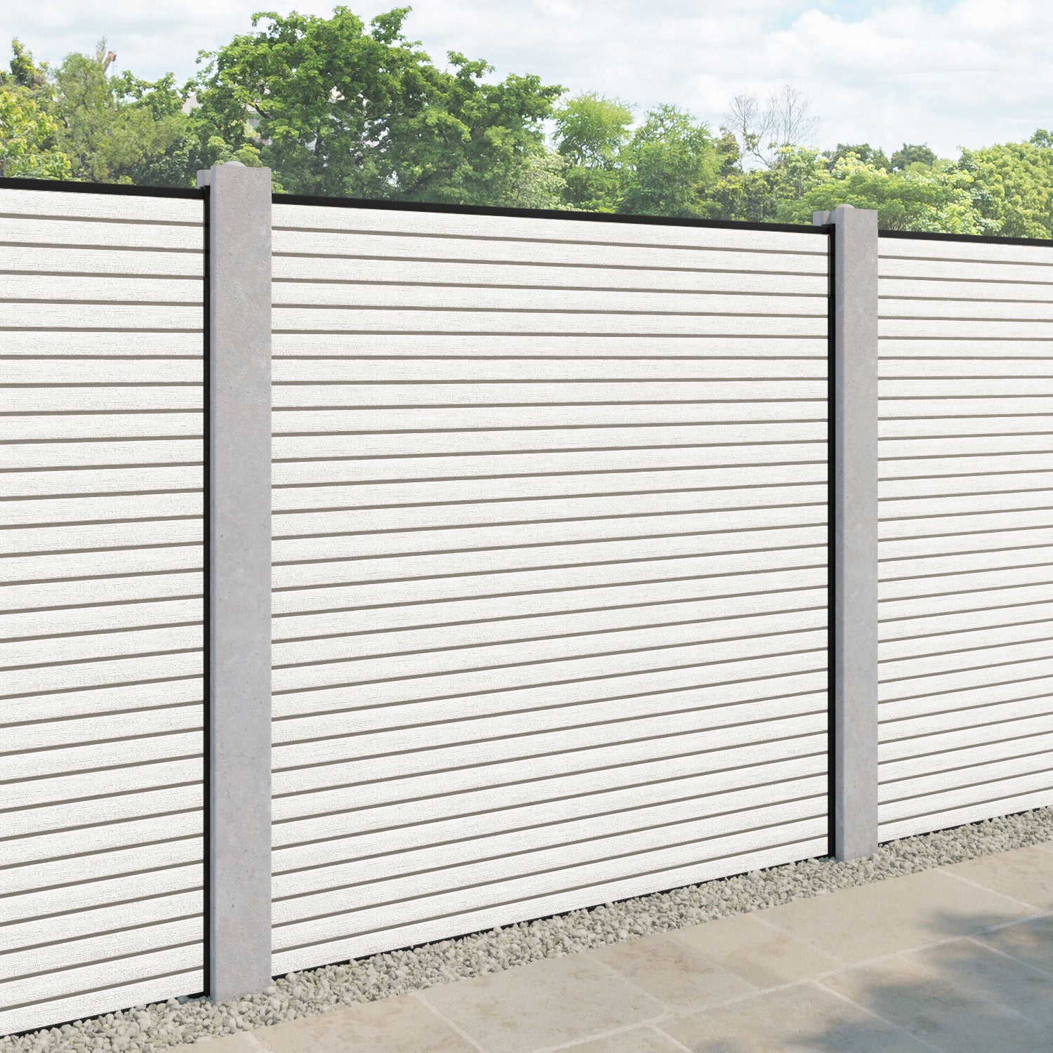 Hudson Fence Panel - Light Stone - for existing concrete posts