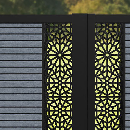 Hudson Alnara Straight Top Driveway Gate - Anthracite - Middle & End Screen
