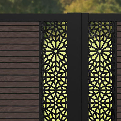 Hudson Alnara Straight Top Driveway Gate - Mid Brown - Middle Screen