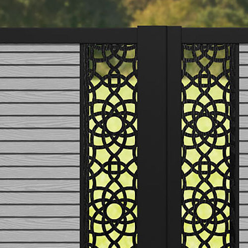 Hudson Ambar Straight Top Driveway Gate - Light Grey - Middle & End Screen