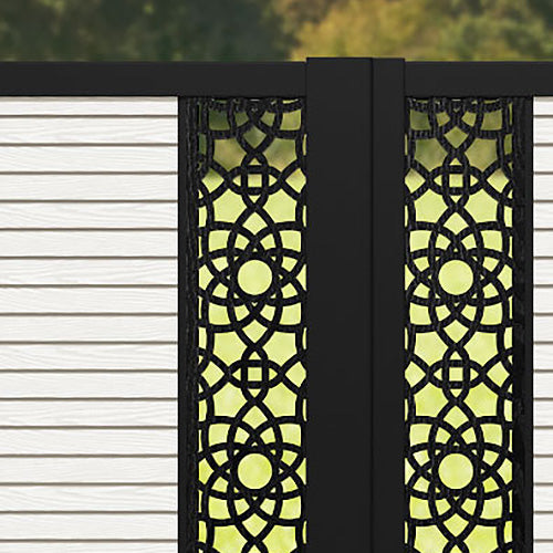 Hudson Ambar Straight Top Driveway Gate - Light Stone - Middle & End Screen