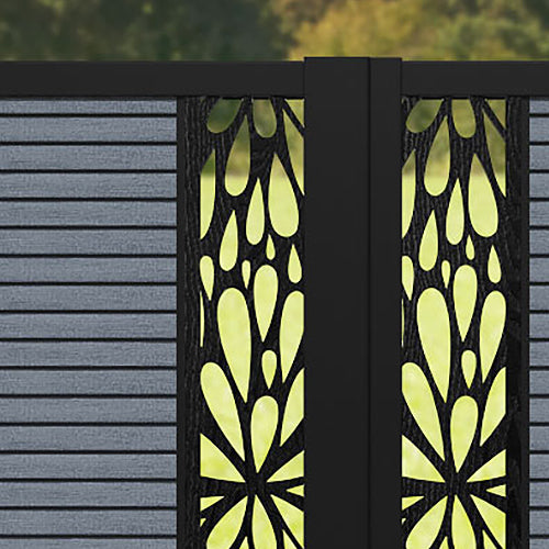 Hudson Blossom Straight Top Driveway Gate - Anthracite - Middle Screen