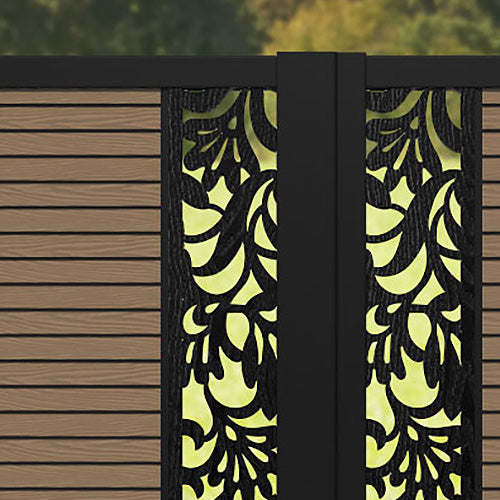 Hudson Heritage Straight Top Driveway Gate - Teak - Middle & End Screen