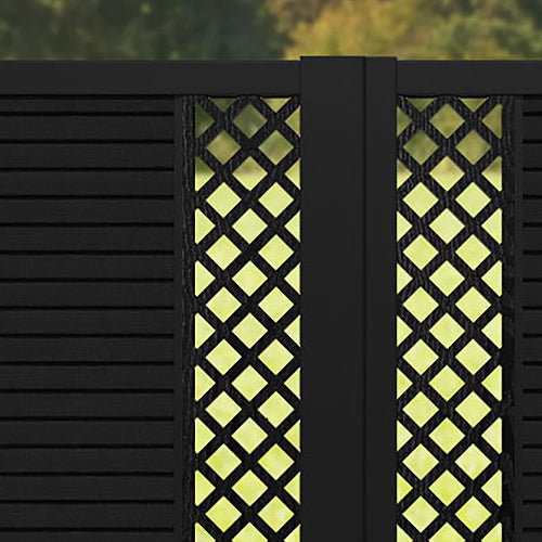 Hudson Hive Straight Top Driveway Gate - Black - Middle & End Screen