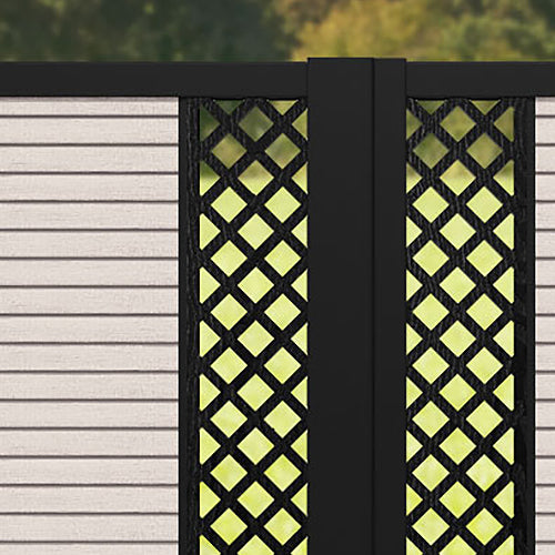 Hudson Hive Straight Top Driveway Gate - Mid Stone - Middle & End Screen