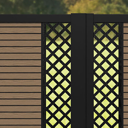 Hudson Hive Straight Top Driveway Gate - Teak - Middle & End Screen