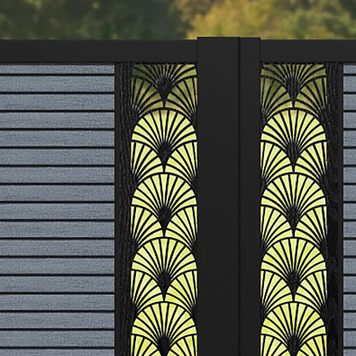 Hudson Laurel Straight Top Driveway Gate - Anthracite - Middle Screen