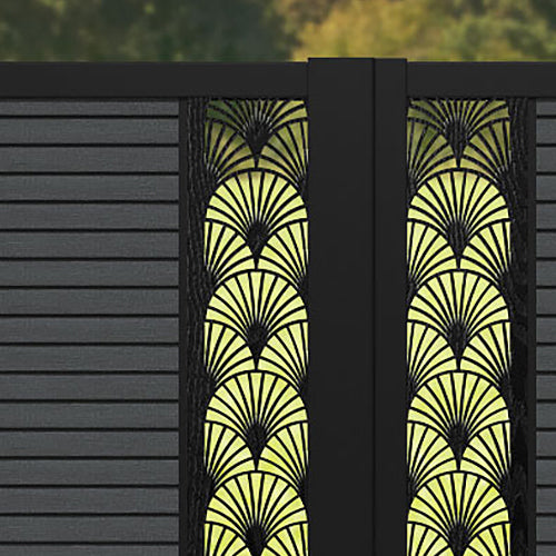 Hudson Laurel Straight Top Driveway Gate - Dark Grey - Middle Screen