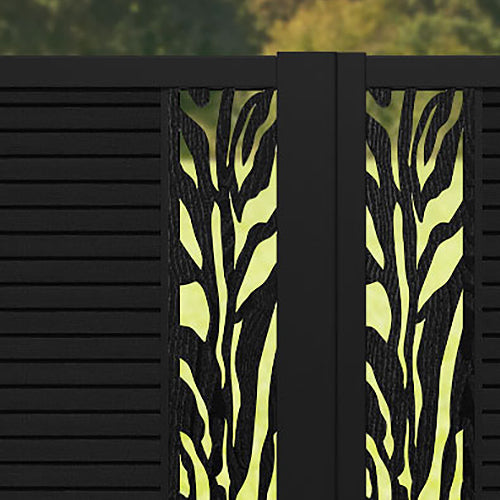 Hudson Malawi Straight Top Driveway Gate - Black - Middle Screen