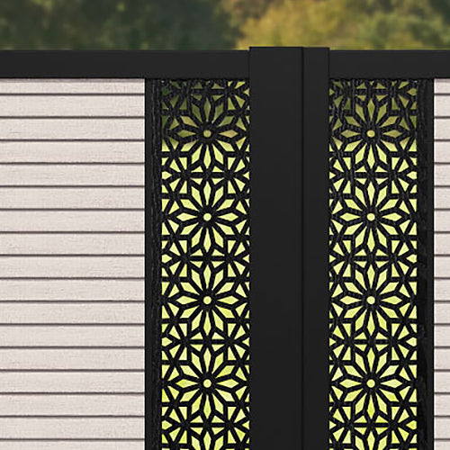 Hudson Narwa Straight Top Driveway Gate - Mid Stone - Middle Screen