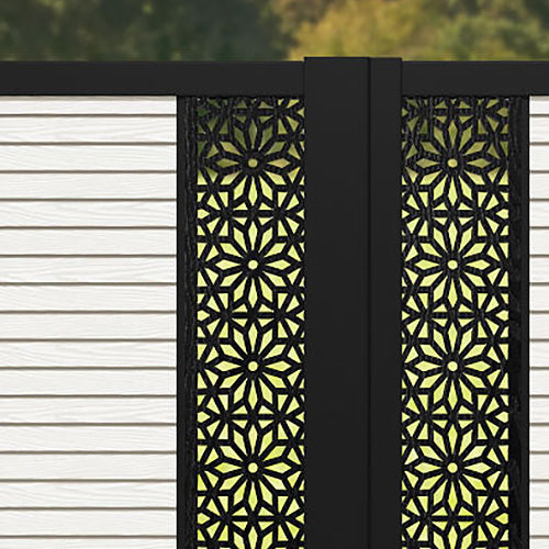 Hudson Narwa Straight Top Driveway Gate - Light Stone - Middle & End Screen