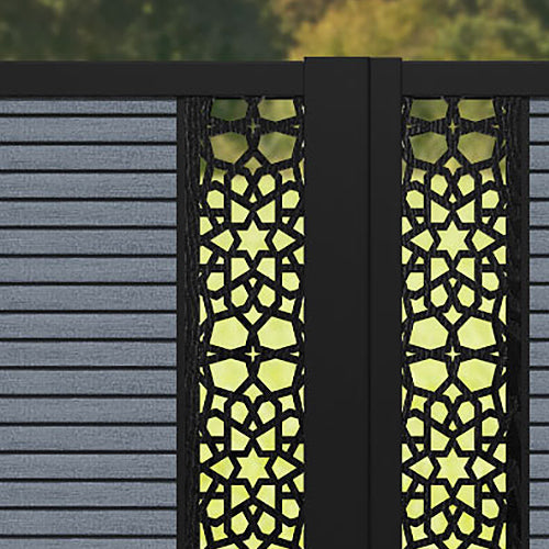 Hudson Nazira Straight Top Driveway Gate - Anthracite - Middle & End Screen