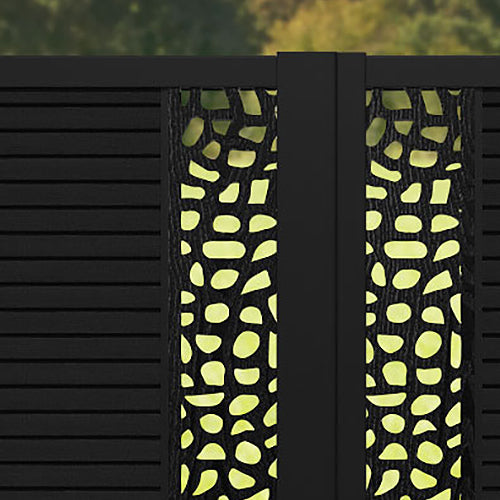 Hudson Pebble Straight Top Driveway Gate - Black - Middle & End Screen