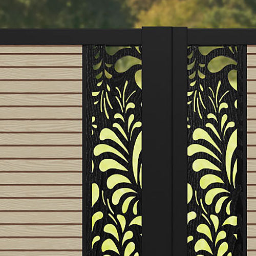 Hudson Petal Straight Top Driveway Gate - Light Oak- Middle & End Screen