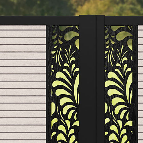 Hudson Petal Straight Top Driveway Gate - Mid Stone - Middle Screen