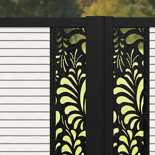 Hudson Petal Straight Top Driveway Gate - Light Stone - Middle & End Screen