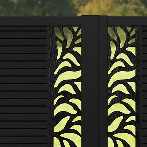 Hudson Petal Straight Top Driveway Gate - Black - Middle Screen