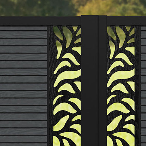 Hudson Plume Straight Top Driveway Gate - Dark Grey - Middle & End Screen