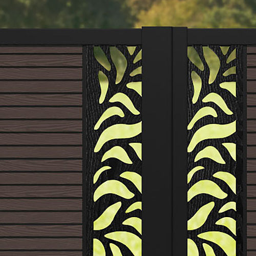 Hudson Plume Straight Top Driveway Gate - Mid Brown - Middle & End Screen