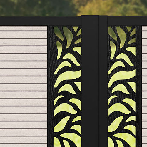 Hudson Plume Straight Top Driveway Gate - Mid Stone - Middle & End Screen