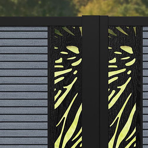 Hudson Poppy Straight Top Driveway Gate - Anthracite - Middle & End Screen